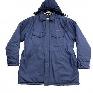 Greyhound Canada Staff Winter Jacket Size XL Tall Navy Puffer Parka Canada Made